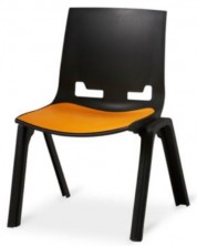 EU945 Euro 4 Leg Visitor Chair. Black. 120 Kg. Option To Add Seat Pad